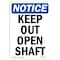 Signmission Safety Sign, OSHA Notice, 14" Height, Keep Out Open Shaft Sign, Portrait OS-NS-D-1014-V-13855 - alternate 1